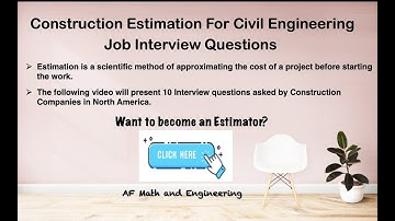 Construction Estimator - Job Interview Questions