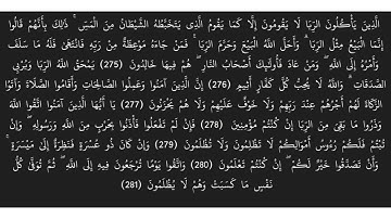 سوره البقره ( ٢٧٥ - ٢٨١ )