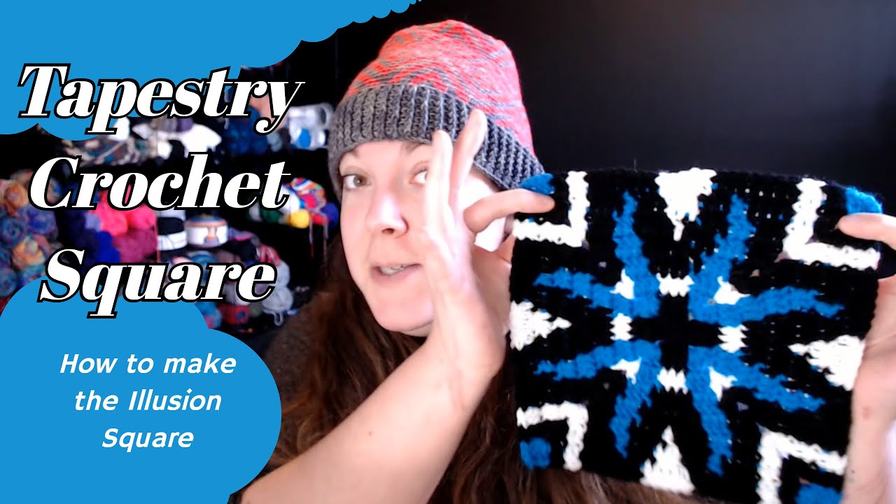 Illusion Square - How to make a tapestry crochet square - YouTube