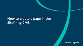 How to create a page in the Sitefinity CMS
