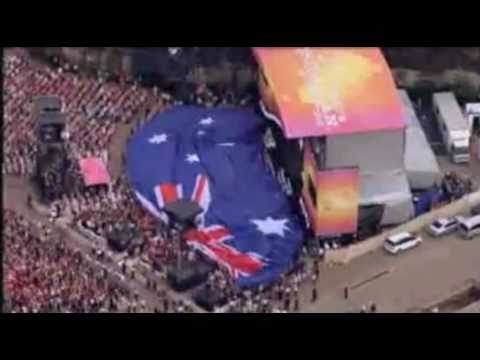 Enormous Australian Flag Floats Across Oprah House...