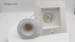 Maxxima 2' & 4' Trimless Slim Recessed Anti-Glare LED Downlight, Canless IC Rated, 5CCT 2700K-5000K