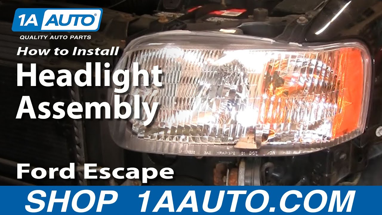 Right Side Replacement Headlight Assembly For 2001-2004 Ford Escape