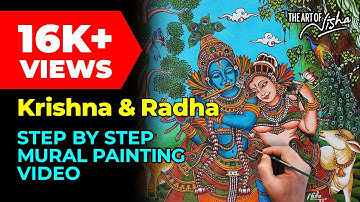 KRISHNA & RADHA | Step by Step Mural Painting Method | The Art of Nisha