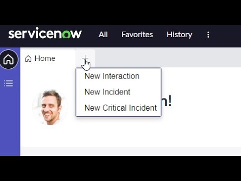 Configuring the new tab menu (plus sign) in ServiceNow Service Operations Workspace