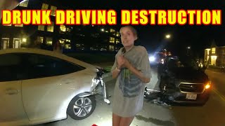 Bodycam DUI Arrest - Drunk 21-Year-Old Crashes into a Parked Car