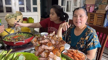 Mẹ chồng làm lẩu mắm Châu Đốc Heo quay chiên giòn Rộp Rộp Siêu Ngon | TNCM 