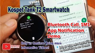 Kospet Tank T2 Smartwatch - Bluetooth Call, SMS, App Notification Demo screenshot 4