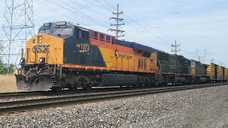 CSX Chessie Heritage ES44AH #1973, SD70MAC #4532 & AC4400CW #364 - Freight M561 - Mentor Ohio