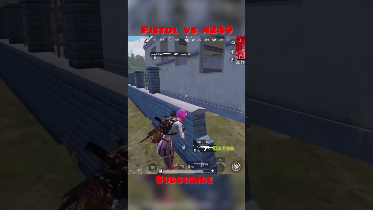 BGMI , pubg , pistol vs m249 , how to clutch or 1v4 , tips and tricks
