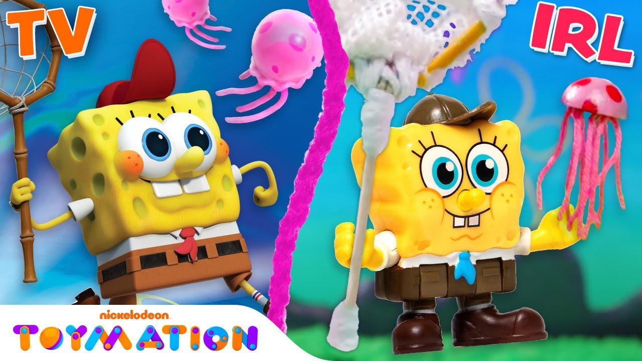 ⁣SpongeBob Toy Goes Jellyfish Hunting! 🤓 | Kamp Koral | Toymation