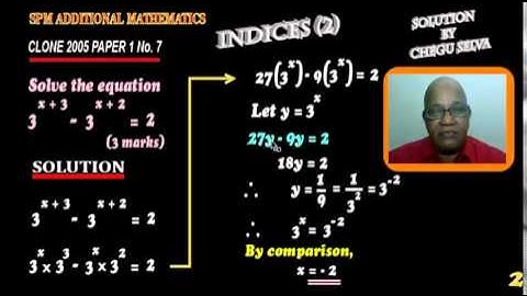 SPM ADD MATH- INDICES PAPER 1 CLONE 2005