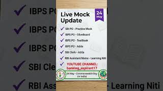 LIVE MOCK BANKING EXAM 2026-27 IBPS SBI PO CLERK CSA #vickysuman #mock #test #live #pw #ytshorts
