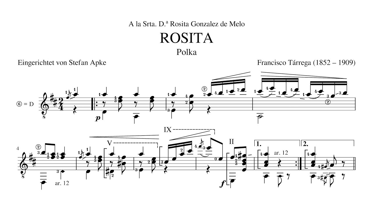 Francisco Tárrega - Rosita (Polka) [Norbert Kraft]