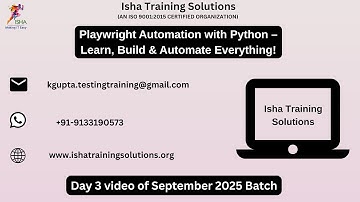 Playwright Automation with Python Day 3 Video On 18th Sep 2025.Call/WhatsApp on 9133190573 to Enroll