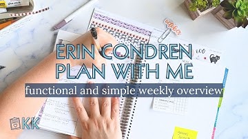 Erin Condren Functional Plan with Me Simple Minimal Weekly Overview on  Notes Page Monthly Planner