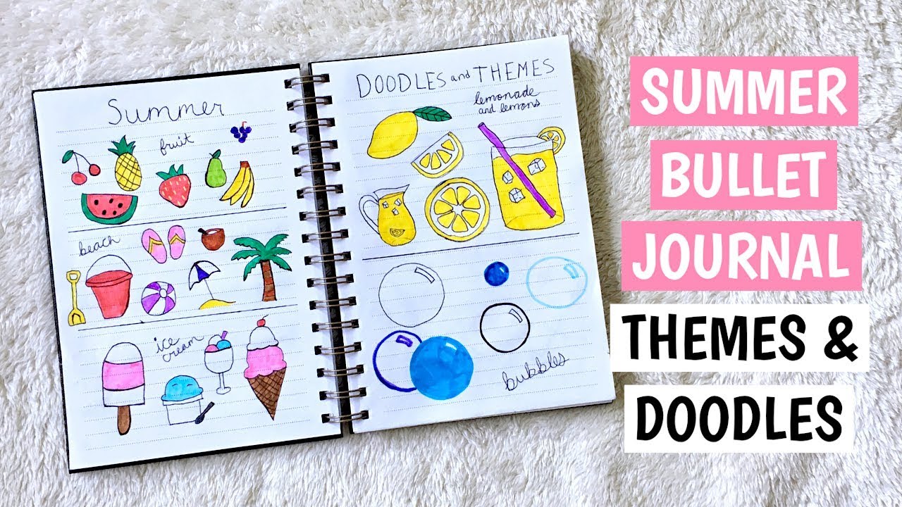 5 Summer Bullet Journal Themes & Doodle Ideas - YouTube