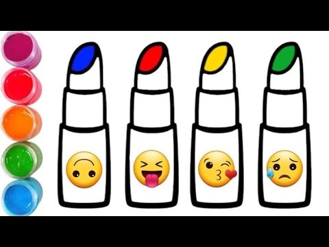 Emoji Lipstick Darwing /step by step darwing /panting, colouring for ...