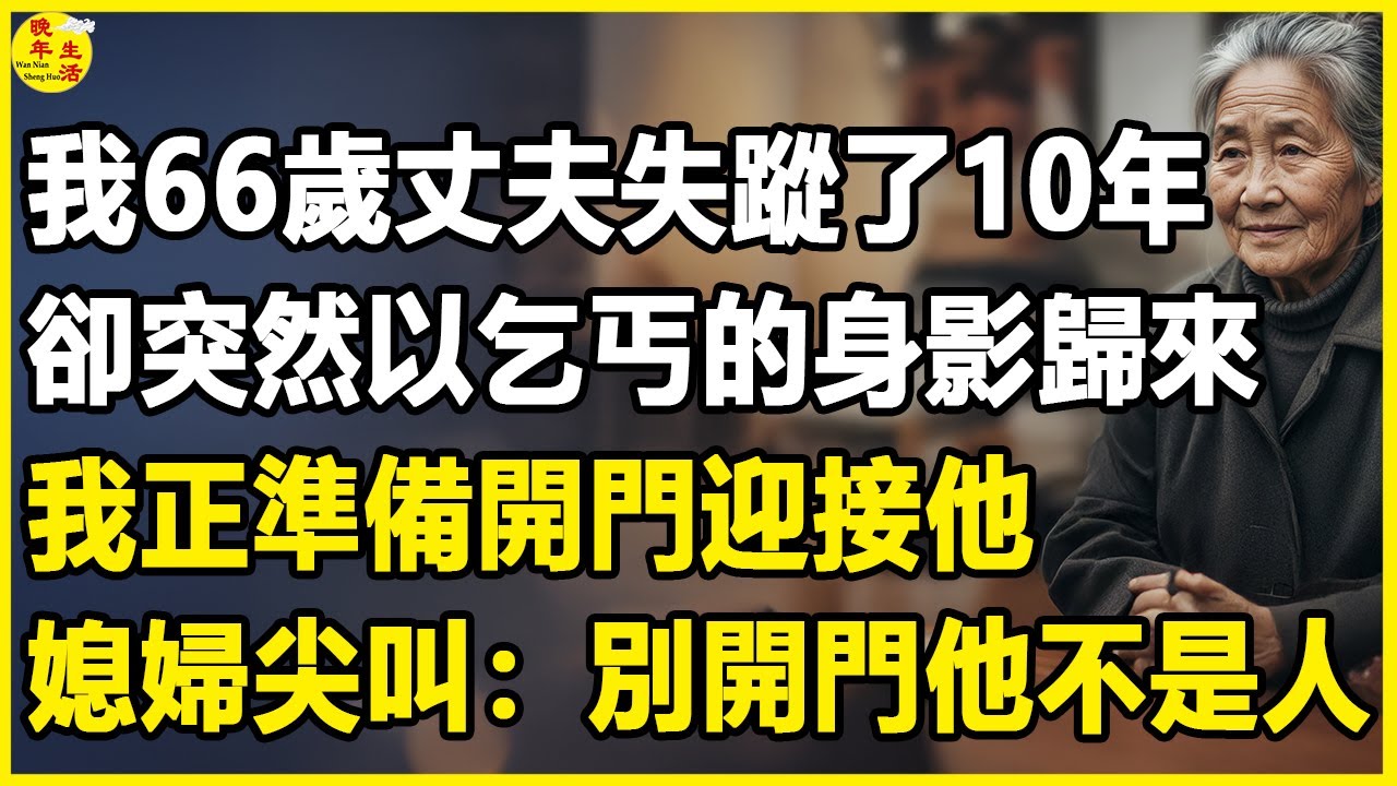 我66歲，丈夫失踪了10年，卻突然以乞丐的身影歸來，我正準備開門迎接他，兒媳尖叫：“別開門，他不是人！”。