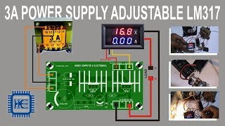How to make adjustable voltage 3A power supply IC LM317 - YouTube