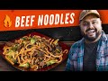 Cocinando en el Exterior - Beef Broccoli Noodles | Fuego Alto | El Guzii