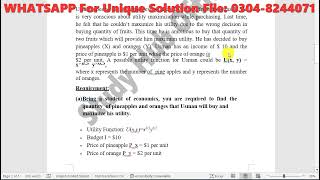 ECO404 Assignment 1 Solution Fall 2023 By Study Hub Official