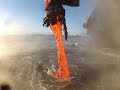 Amazing up close footage of lava entering the ocean