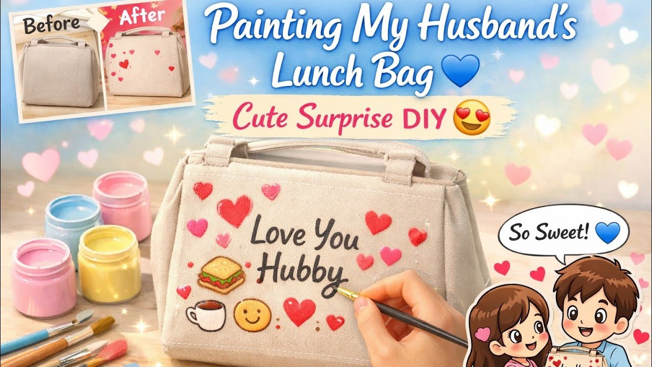 LIVE 🎨 Painting My Husband’s Lunch Bag | Cute Surprise DIY