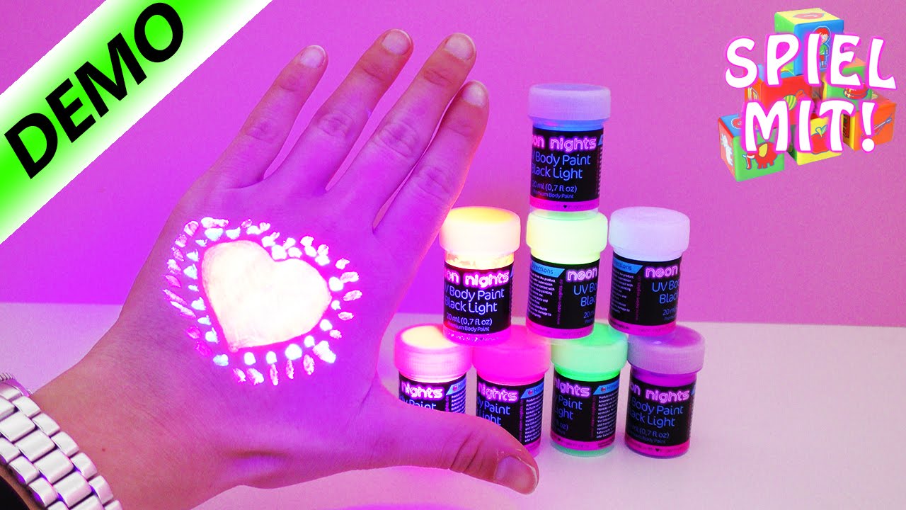 8 X Nachtleuchtfarben Glow In The Dark Uv Neon Schwarzlicht