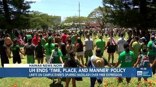 UH ends policy critics say limited free speech