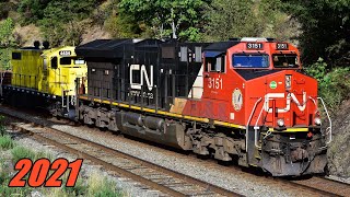 BEST OF CANADIAN NATIONAL TRAINS 2021! Featuring 37 Minutes of CN action in British Columbia