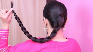 Quick 1-Minute Sleek Bun Hairstyle for Long Hair 💁‍♀️ Simple & Stylish