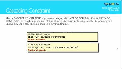 Basis Data Lanjut Oracle: Teori 6 - Constraint