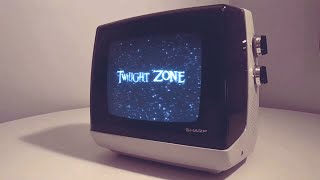 Twilight Zone on a space age '70s Sharp TV set