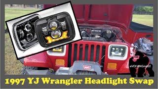 Installing  LED Headlights on a 1987 Jeep Wrangler YJ