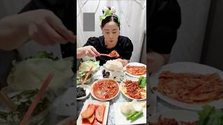 양배추쌈 국물제육볶음 좋아해요 깔끔해요 #제육 양배추쌈 먹방