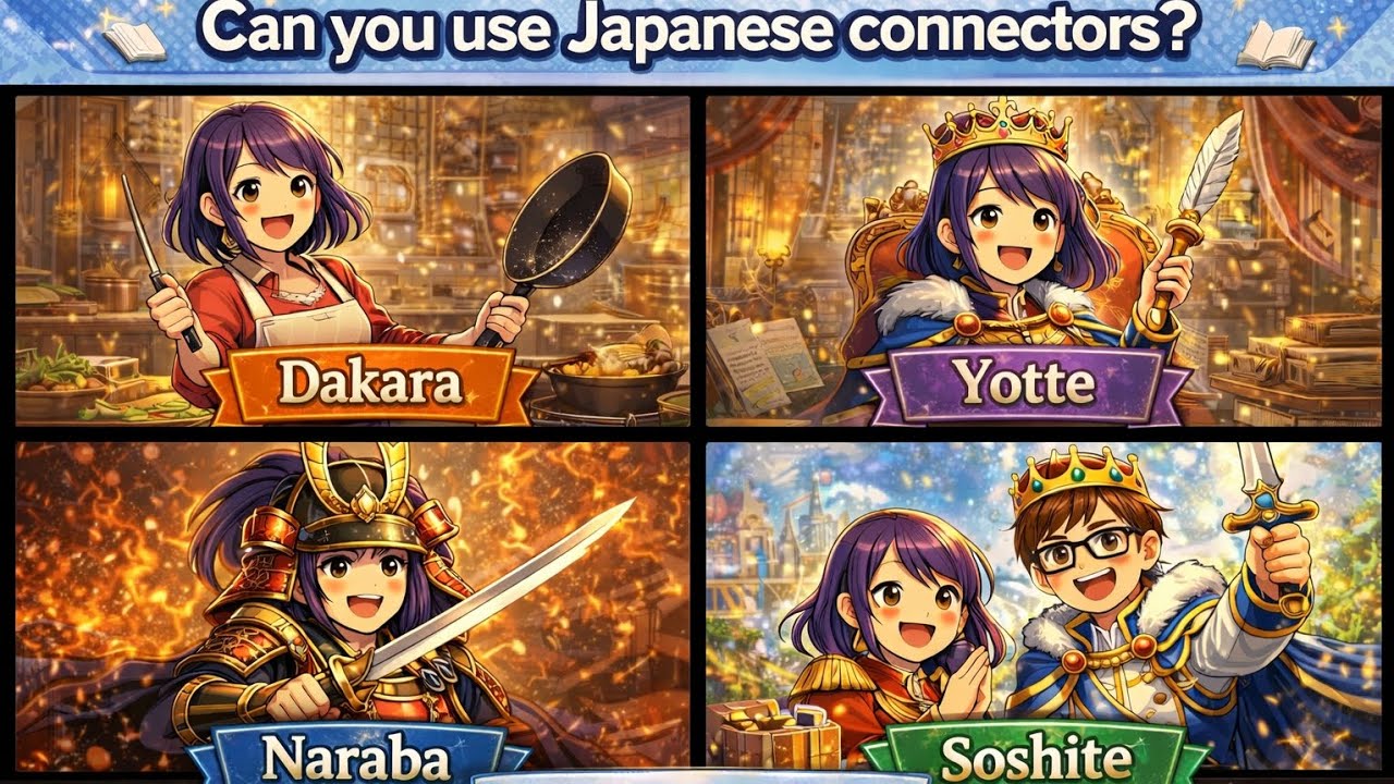 Can You Use Japanese Connectors Correctly?Dakara / Yotte / Naraba / Soshite