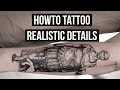Realistic tattooing a statue of Ceasar