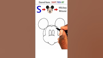Turn S into Mickey Mouse drawing - #shorts #mickey #mouse #mickeymouse #cartoon #disney #drawing