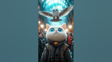 A cat who became Harry Potter #shorts #cat #ai #harrypotter