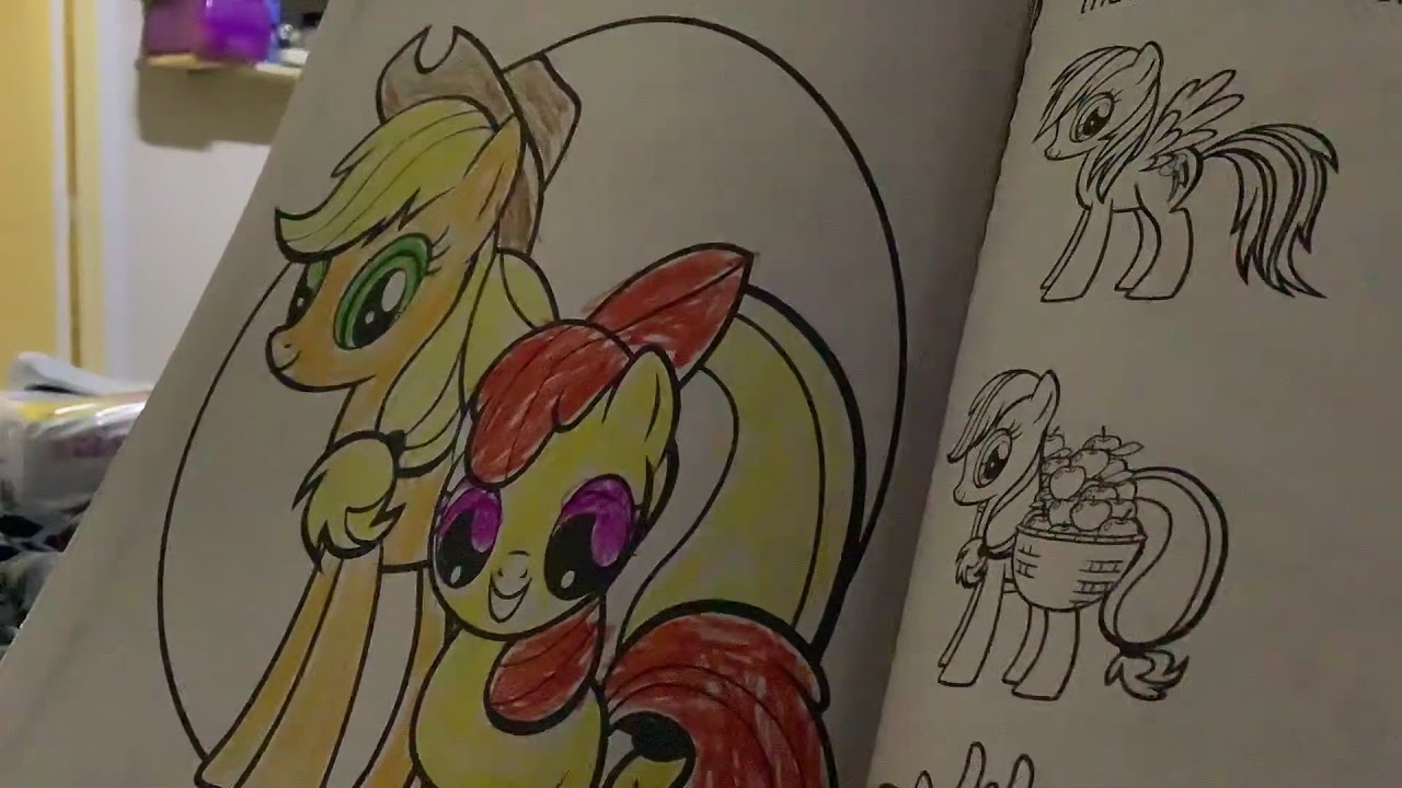 Coloring in my little pony coloring book part 4 - YouTube