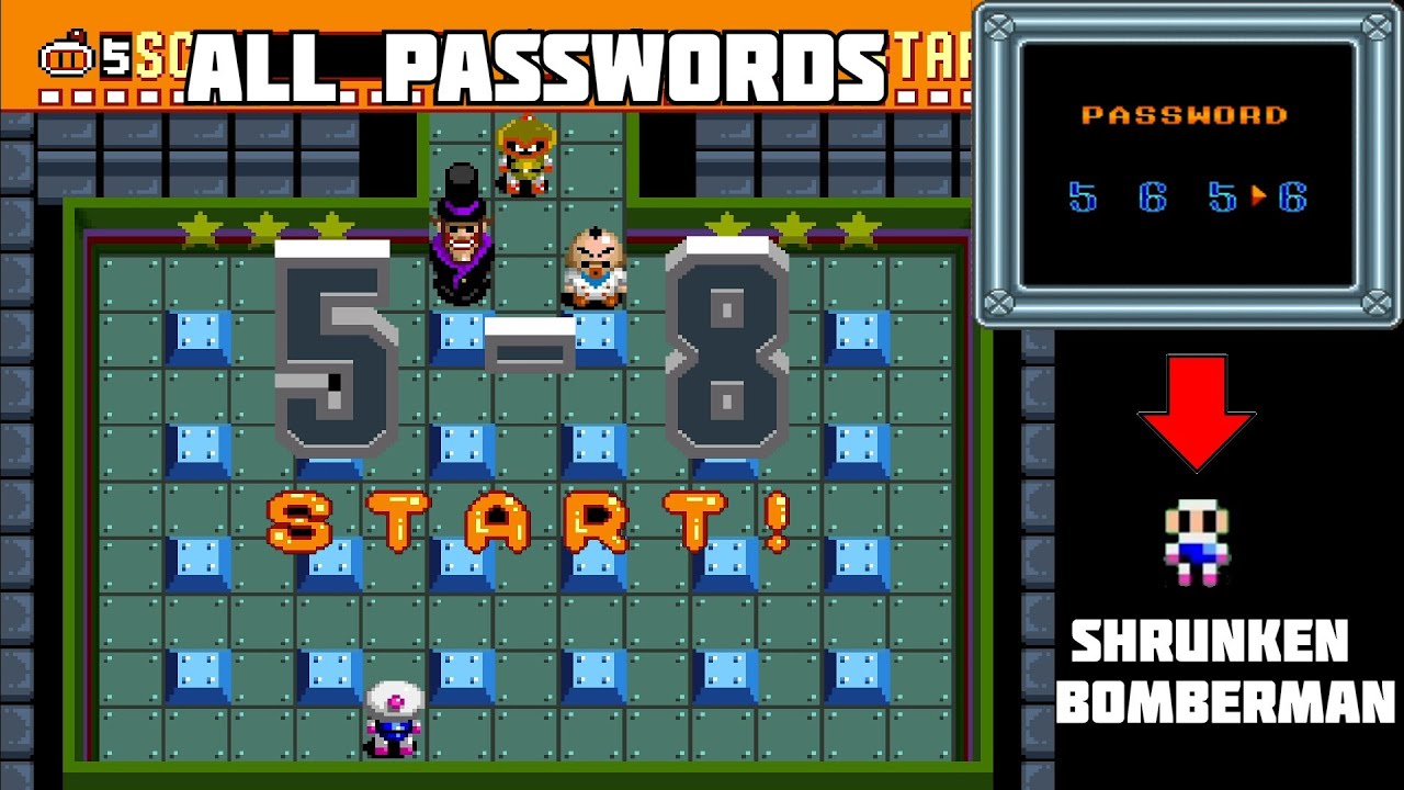 All Passwords of Super Bomberman (SNES)