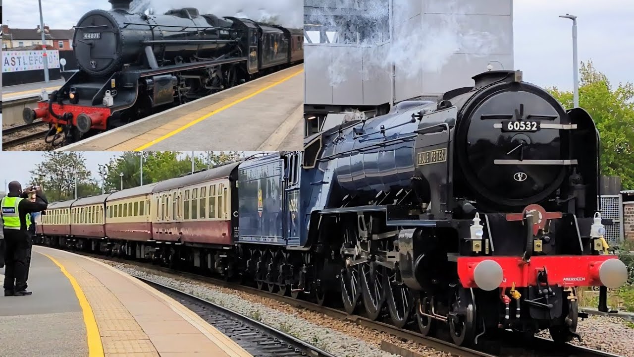 TWO STEAMERS at Castleford! 60532 Blue Peter and Black 5 44871 - 26/09/25