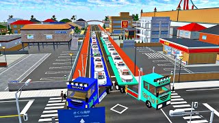 Triple Flatbed Trailer All Police Cars Transportation With Truck -- SAKURA SCHOOL SIMULATOR 🚨🚓🚓