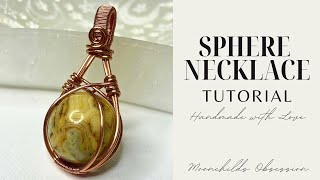 DIY | How to Wire Wrap Mini Crystal Ball | Sphere Necklace | How to Make a Crystal Necklace