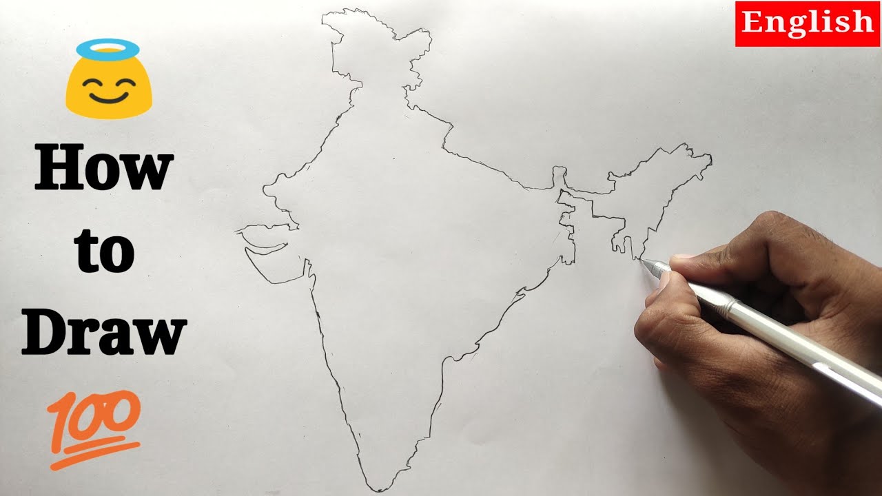 Premium Vector | Simple outline map of india, in sketch line style