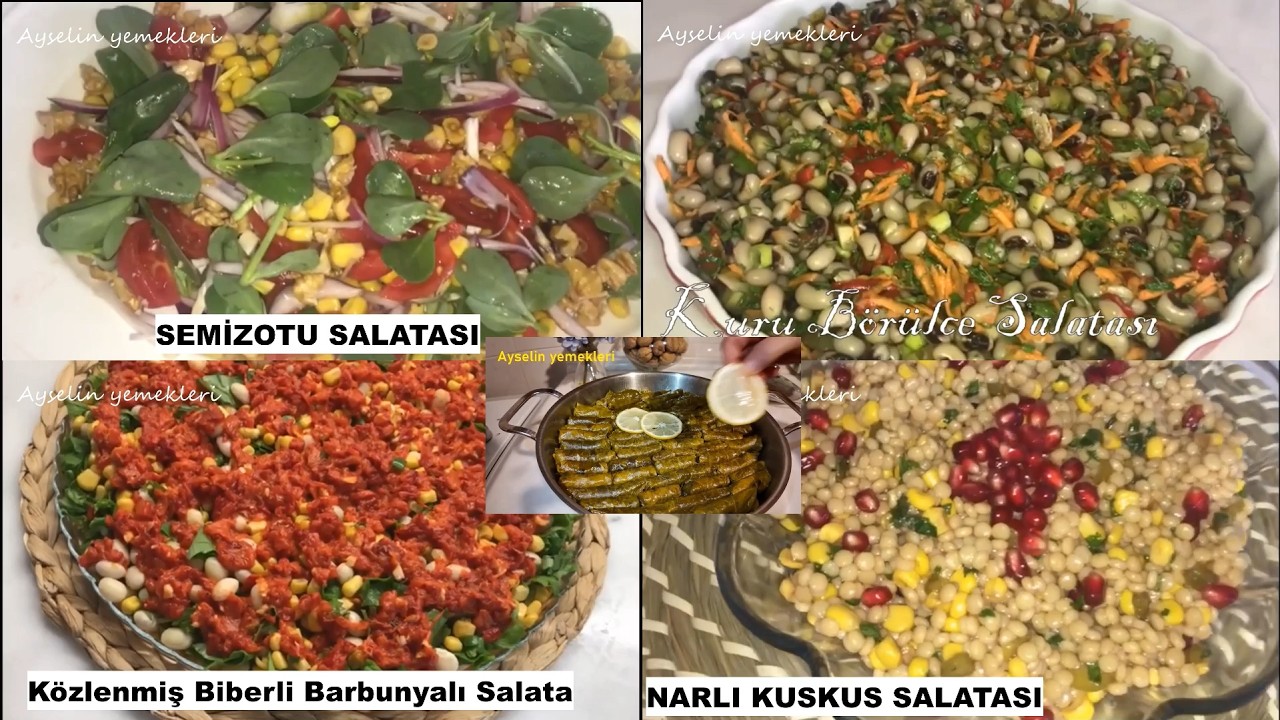 5 ÇEŞİT MEZE TARİFİ🤩 LEZZETLİ VE PRATİK MEZE Çeşitleri Salata