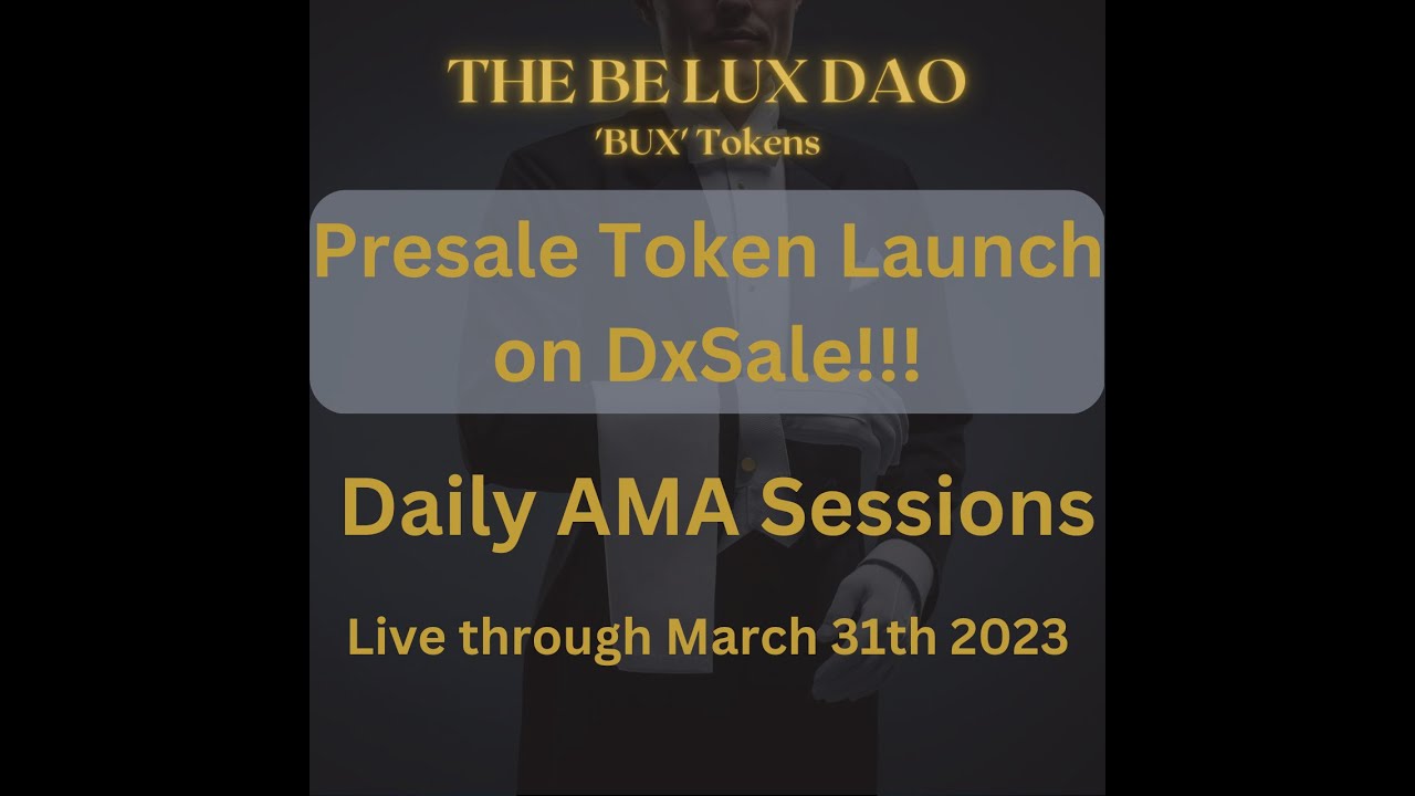 $BUX Token Presale Launch Live AMA Session with Founder
