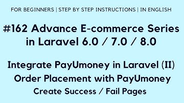 Integrate Payumoney in Laravel (II) | Order Placement with Payumoney | Create Success / Fail Pages