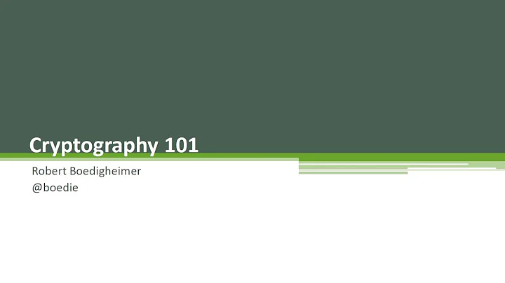 Cryptography 101 - with Robert Boedigheimer